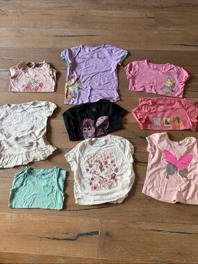Disney Girls Mixed Color Graphic Tees - Pink, Purple, Black, White, Mint